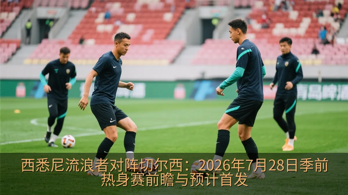 足球队在季前赛中进行赛前热身