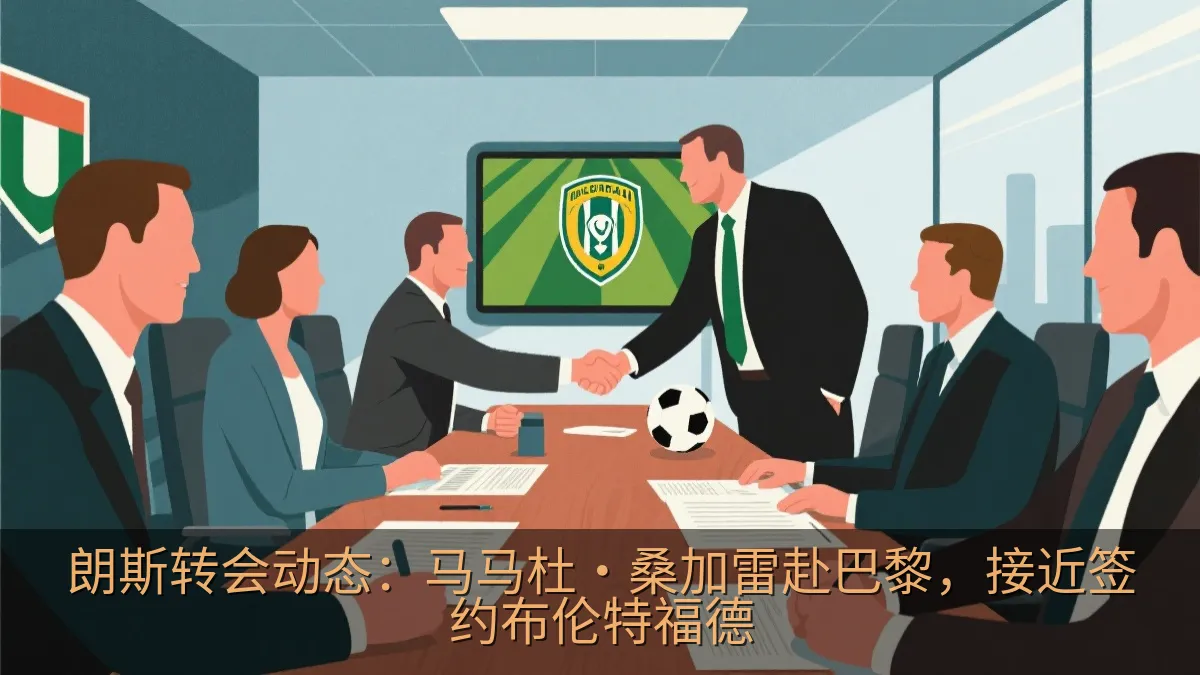 足球俱乐部管理人员在转会谈判会议中握手