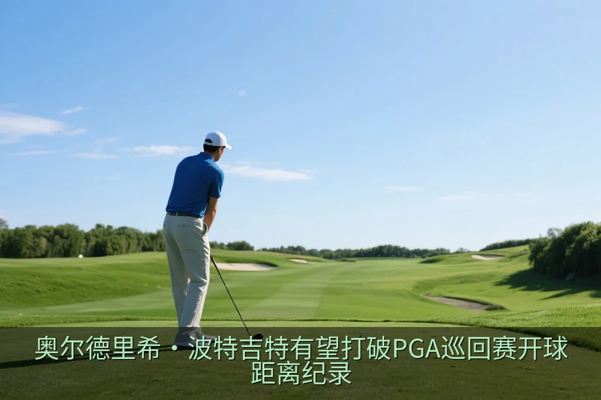高尔夫球手在球场上观察长距离开球落点
